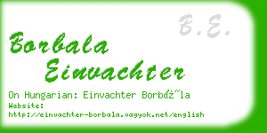 borbala einvachter business card